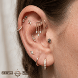 High Speed CZ Drop – 14K Gold Threadless End - piercing - zone.com