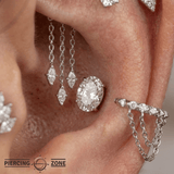 High Speed CZ Drop – 14K Gold Threadless End - piercing - zone.com