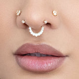 High Tide Mother of Pearl – 14K Gold Clicker Ring - piercing - zone.com