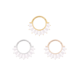 High Tide Mother of Pearl – 14K Gold Clicker Ring - piercing - zone.com