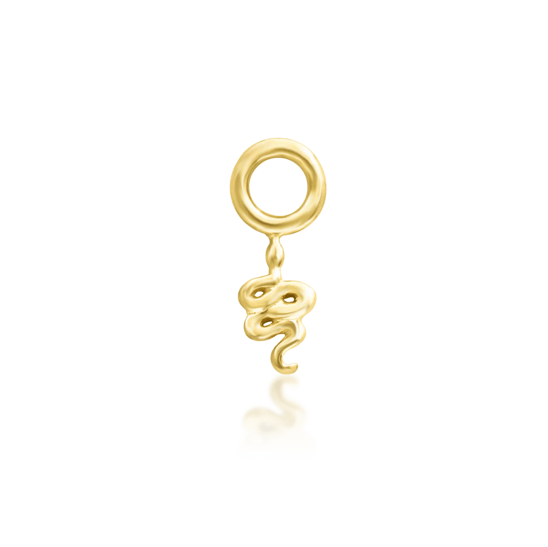 Hiss Charm – Mini Snake Dangle – 14K Gold - piercing - zone.com