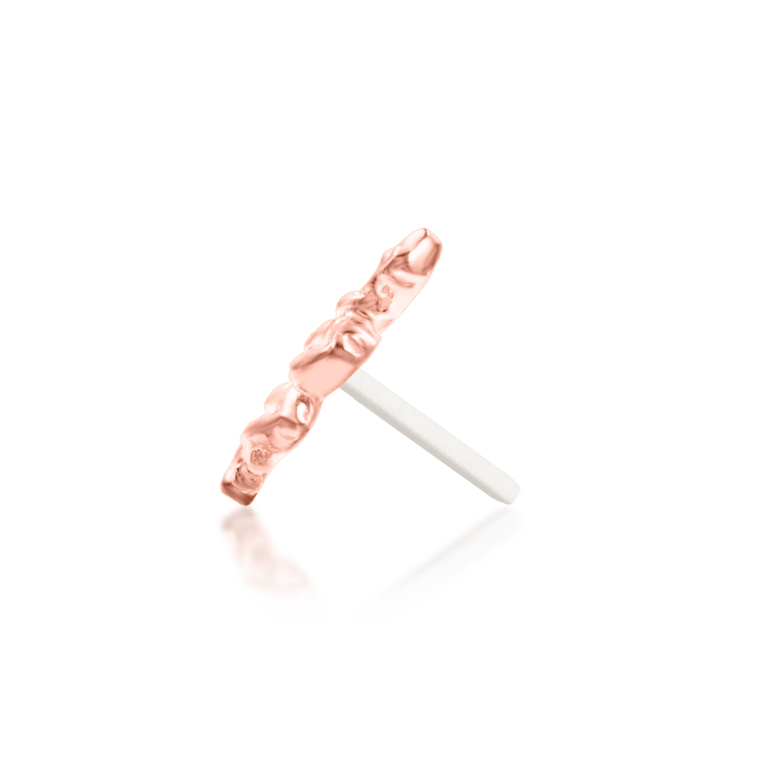Hiss (Hammered) – Textured Snake – 14K Gold Threadless End - piercing - zone.com