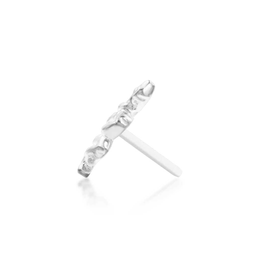 Hiss (Hammered) – Textured Snake – 14K Gold Threadless End - piercing - zone.com