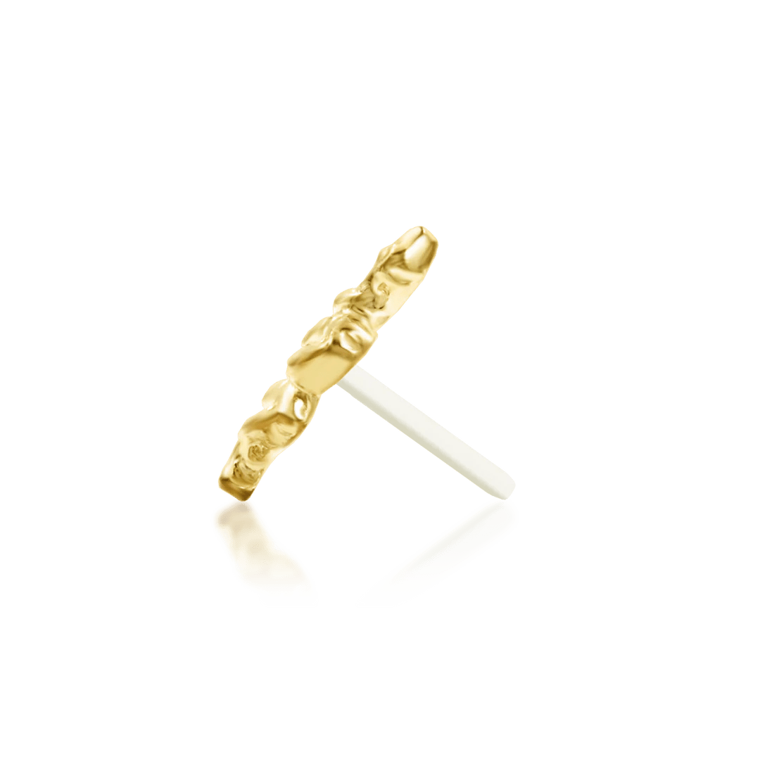 Hiss (Hammered) – Textured Snake – 14K Gold Threadless End - piercing - zone.com