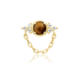 Hobbs – Tiger Eye & CZ Iconic Cluster – 14K Gold Threadless End - piercing - zone.com