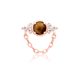 Hobbs – Tiger Eye & CZ Iconic Cluster – 14K Gold Threadless End - piercing - zone.com