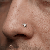 Hoku Star – 14K Gold Diamond Threadless End - piercing - zone.com