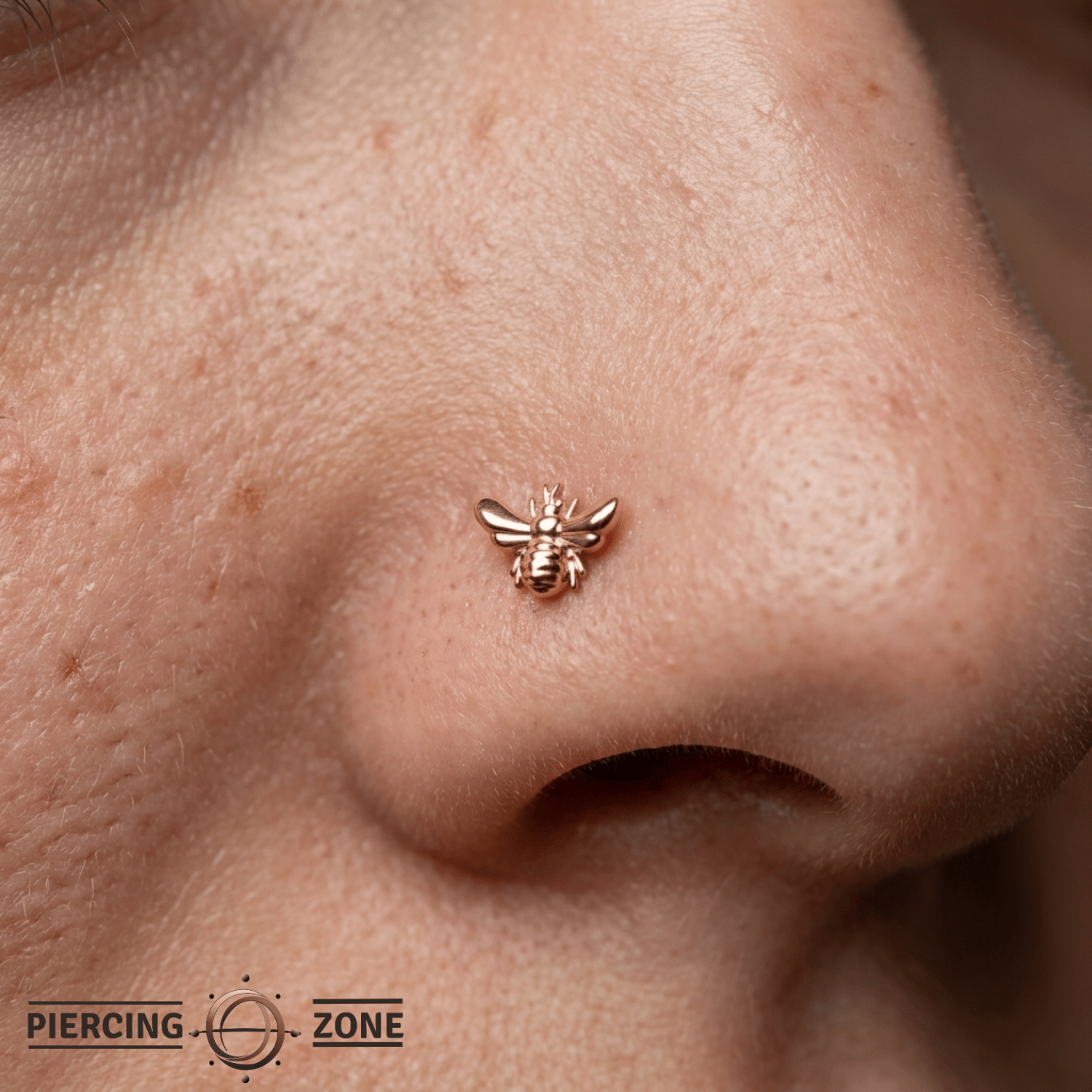 Honey Bee End - 18K Gold Threadless/Threaded End - piercing - zone.com