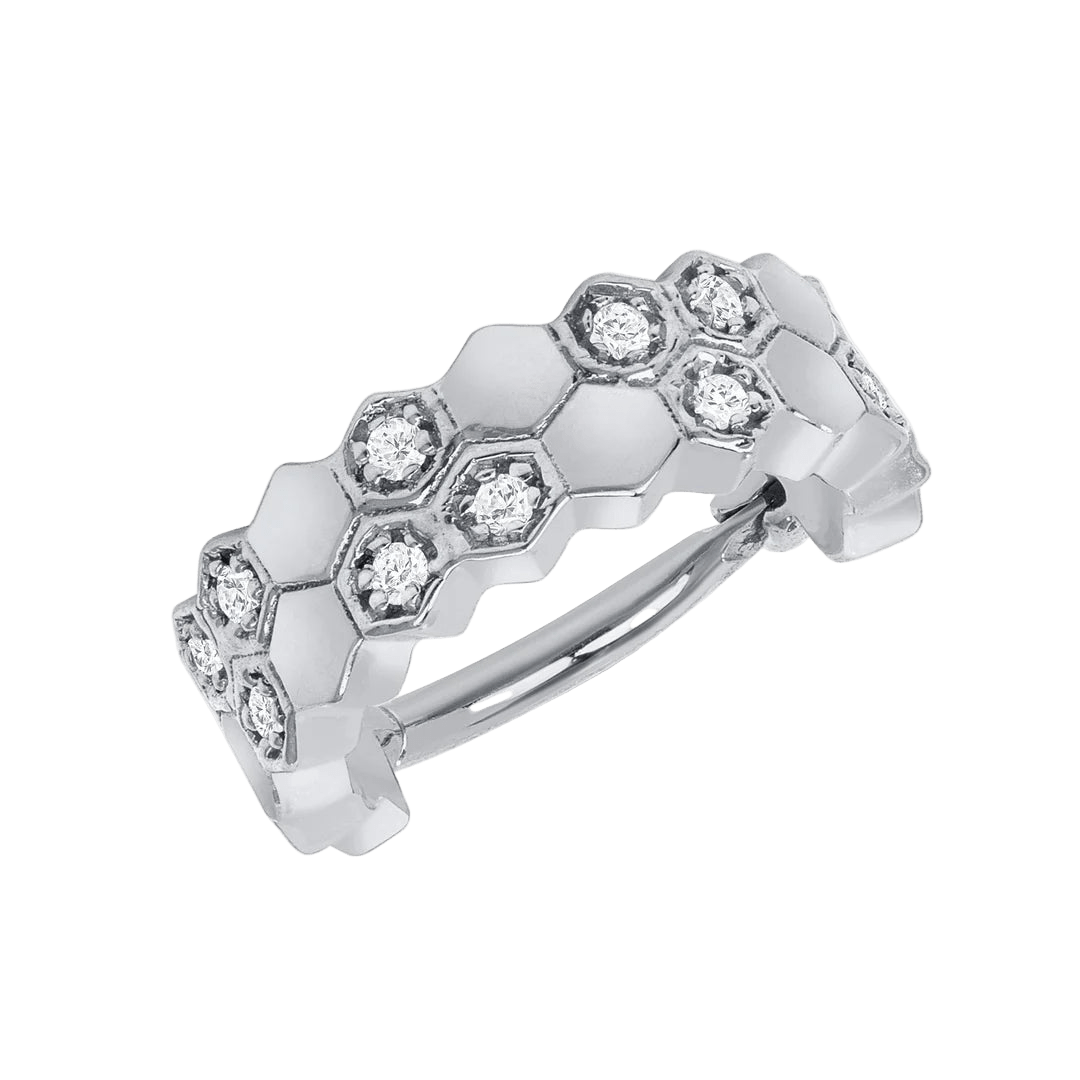 Honey Clicker with Honeycomb & Gem Accents – 14K & 18K Gold - piercing - zone.com