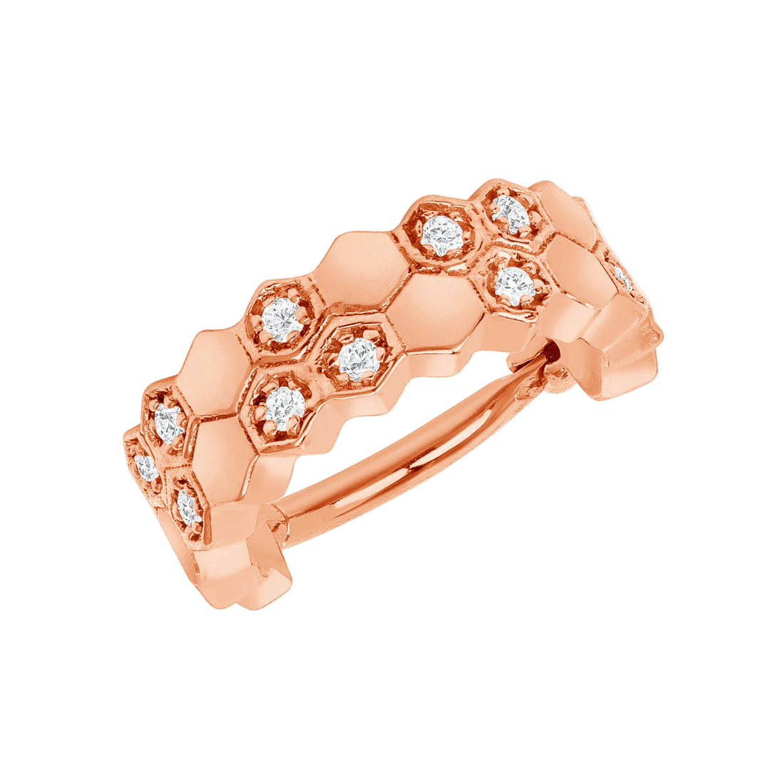 Honey Clicker with Honeycomb & Gem Accents – 14K & 18K Gold - piercing - zone.com