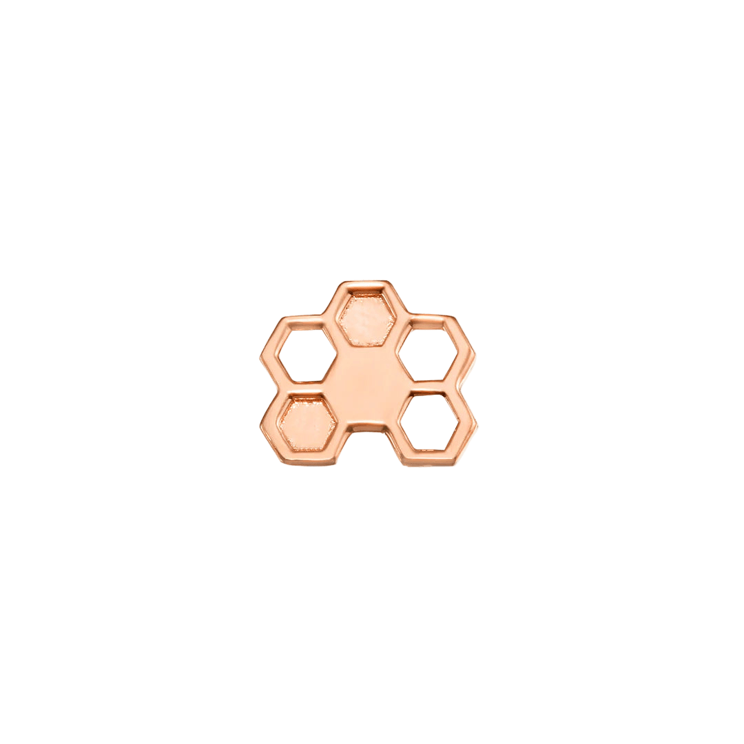 Honeycomb – 14K Gold Threadless & Threaded End - piercing - zone.com