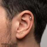 Honeycomb End - 18K Gold Threadless End - piercing - zone.com