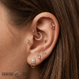 Honeycomb End - 18K Gold Threadless End - piercing - zone.com