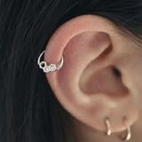 Honeycomb Texture Seamless Ring – 14K Gold Double - Sided Design - piercing - zone.com