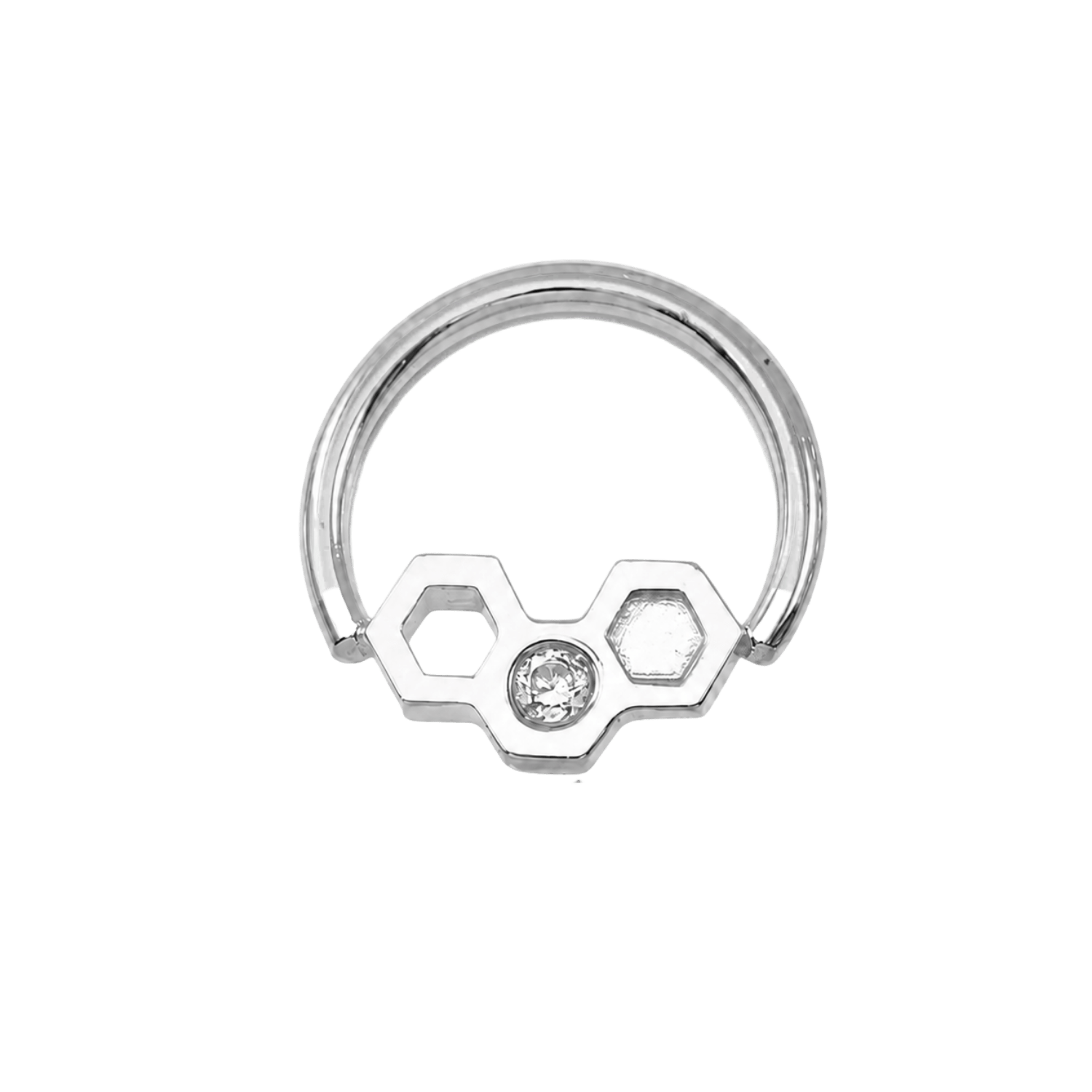 Honeycomb Texture Seamless Ring – 14K Gold Double-Sided Design - piercing-zone.com