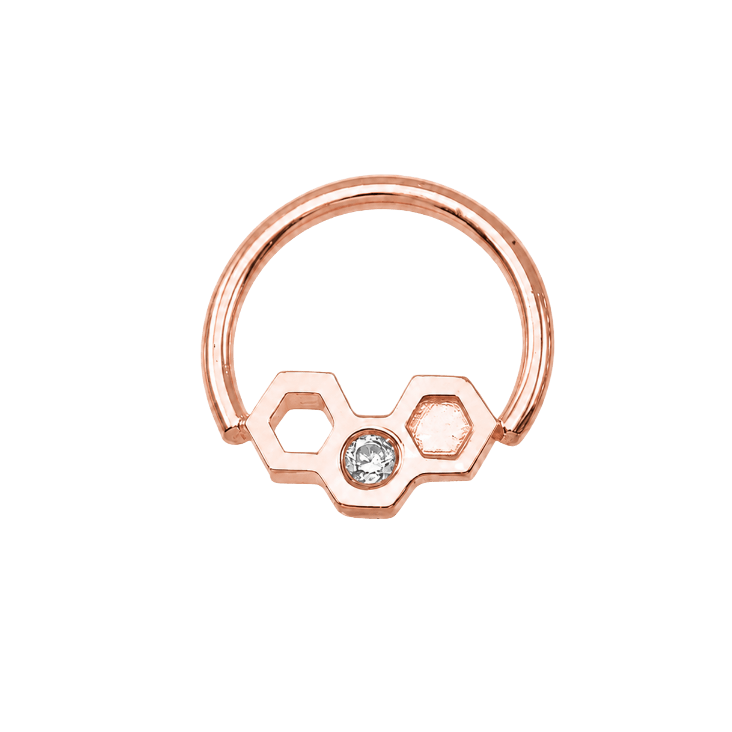Honeycomb Texture Seamless Ring – 14K Gold Double-Sided Design - piercing-zone.com