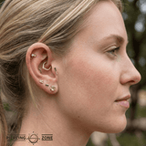 Honeycomb With Gem – 14K Gold Threadless/Threaded End - piercing - zone.com