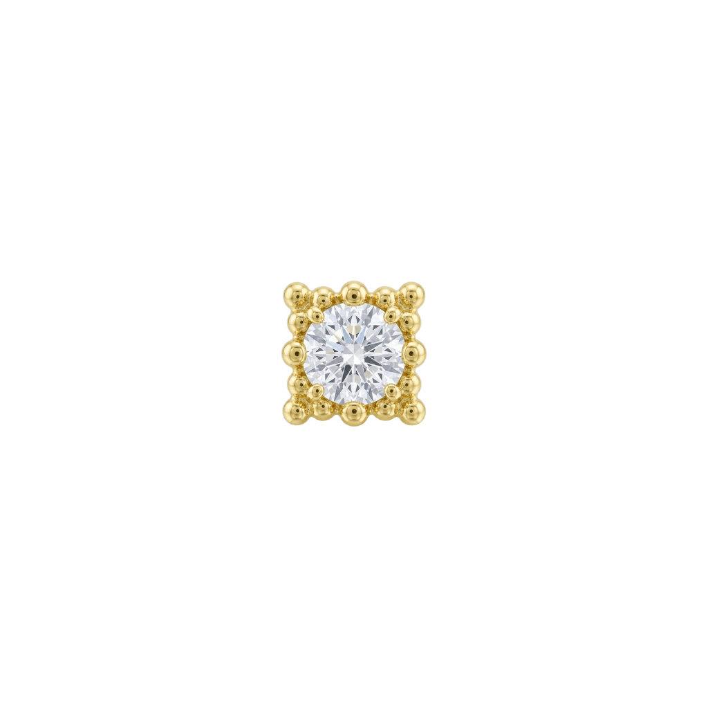 Hoplon - 18K Gold Gem Threadless/Threaded End - piercing-zone.com