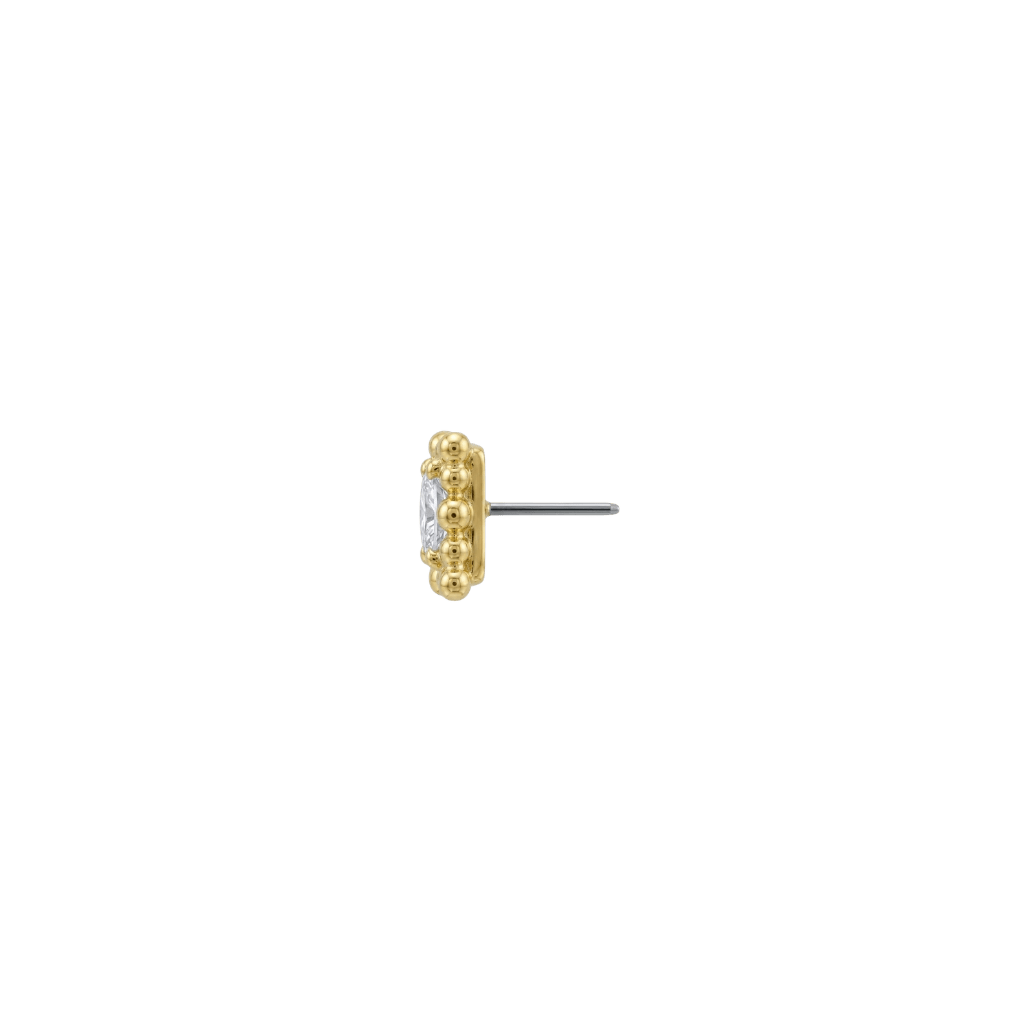 Hoplon - 18K Gold Gem Threadless/Threaded End - piercing-zone.com