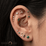 Hoplon - 18K Gold Gem Threadless/Threaded End - piercing-zone.com
