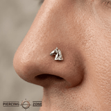 Horse Head - 14K Gold Threadless/Threaded End - piercing - zone.com