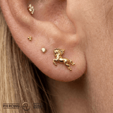 Horse Silhouette – 14K Gold Equestrian Threadless End - piercing - zone.com