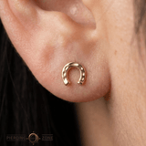 Horseshoe – 14K Gold Threadless/Threaded End - piercing - zone.com