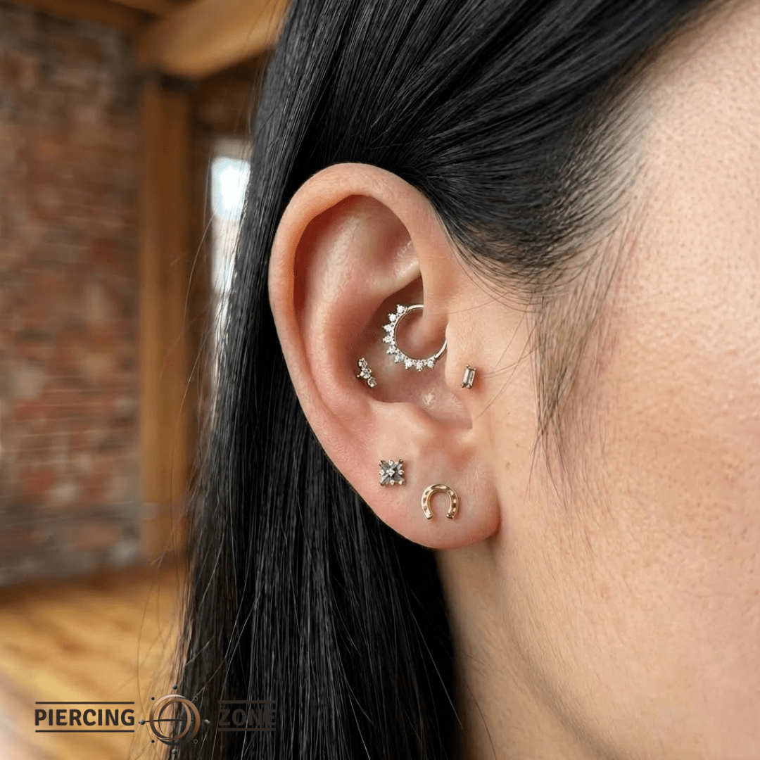 Horseshoe – 14K Gold Threadless/Threaded End - piercing - zone.com