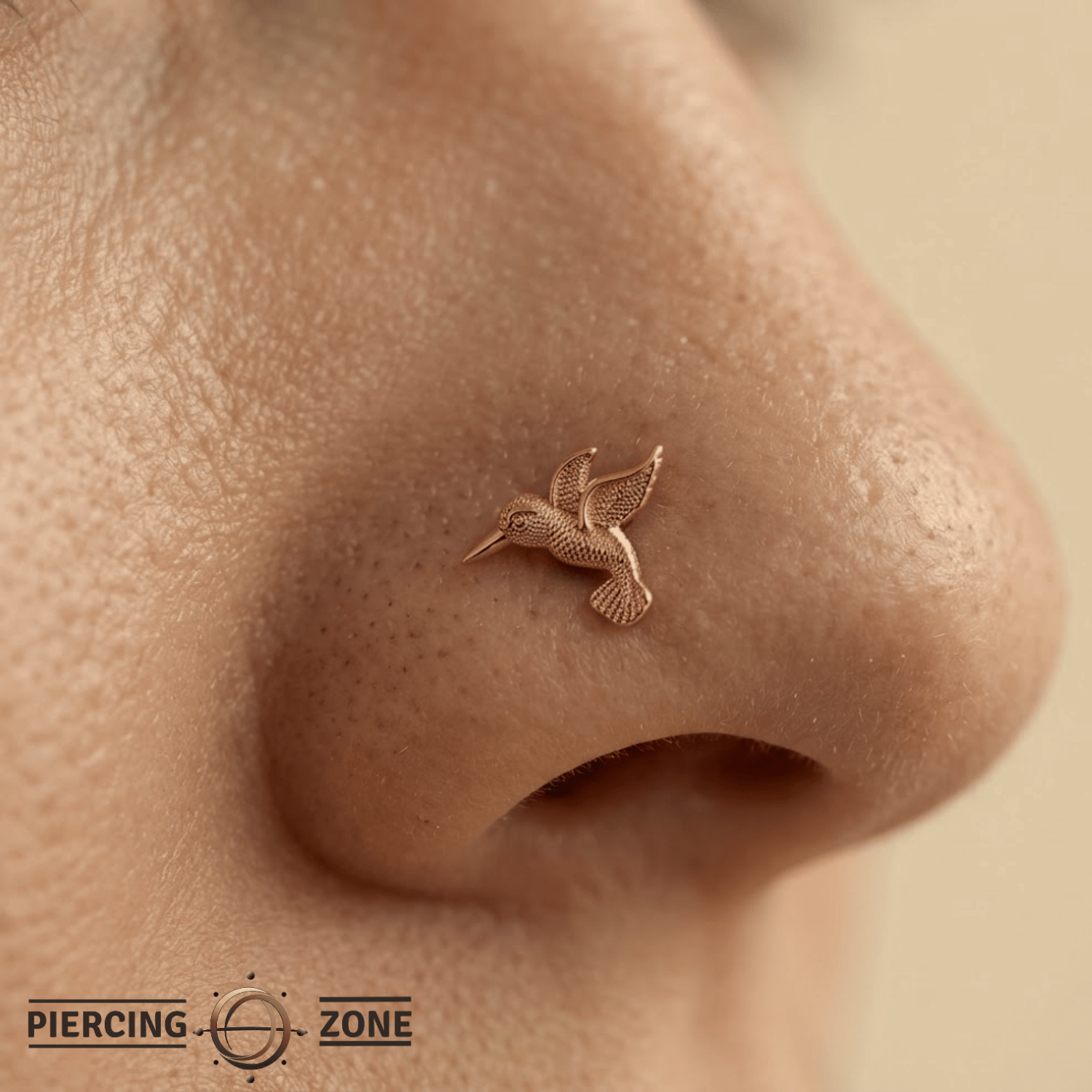 Hummingbird – 14K Gold Threadless/Threaded End - piercing - zone.com