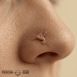 Hummingbird – 14K Gold Threadless/Threaded End - piercing - zone.com