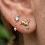 Hummingbird – 14K Gold Threadless/Threaded End - piercing - zone.com