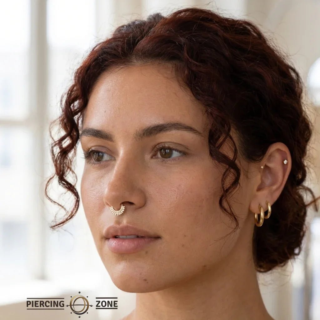 Hypnotic – 14K Gold Swarovski CZ Pavé Clicker Ring - piercing - zone.com