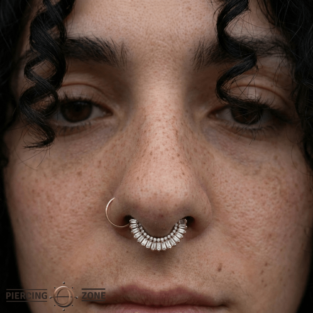 Hypnotic – 14K Gold Swarovski CZ Pavé Clicker Ring - piercing - zone.com