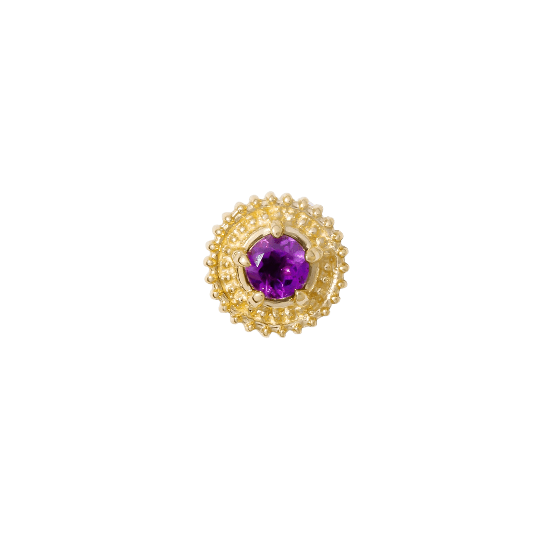 Hypnotize – 14K Gold Beaded Birthstone Threadless End - piercing - zone.com