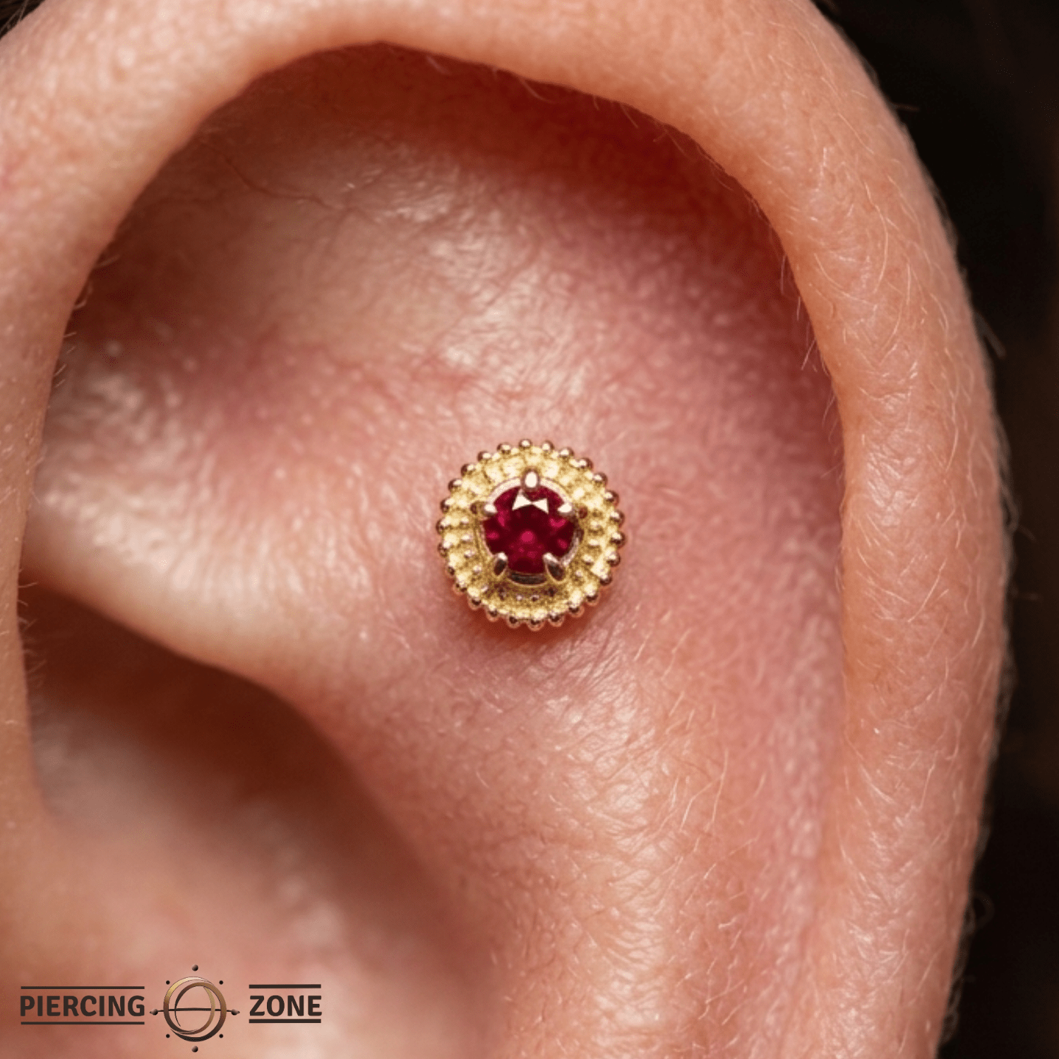 Hypnotize – Beaded Birthstone Halo – 14K Gold Threadless End - piercing - zone.com