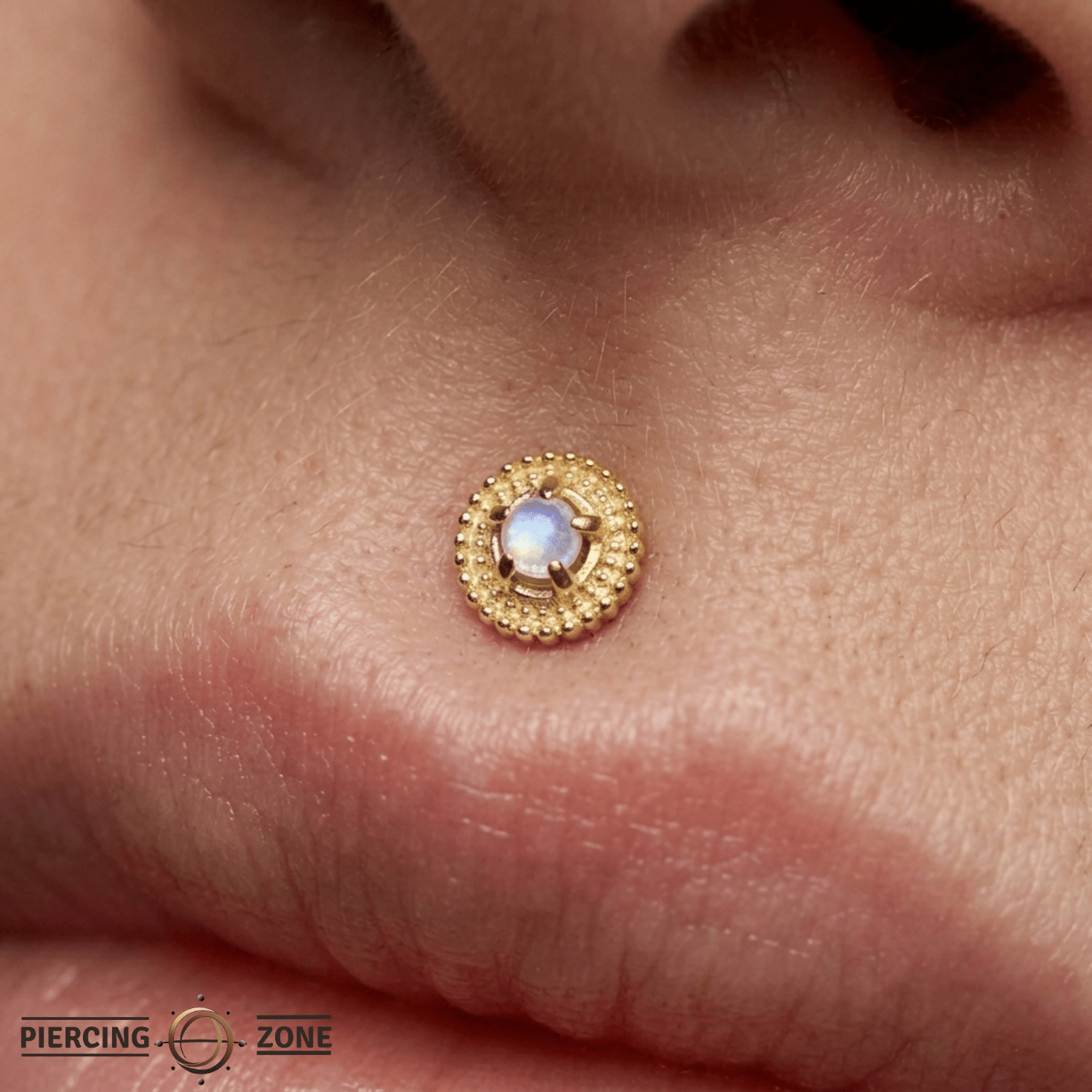 Hypnotize – Beaded Birthstone Halo – 14K Gold Threadless End - piercing - zone.com