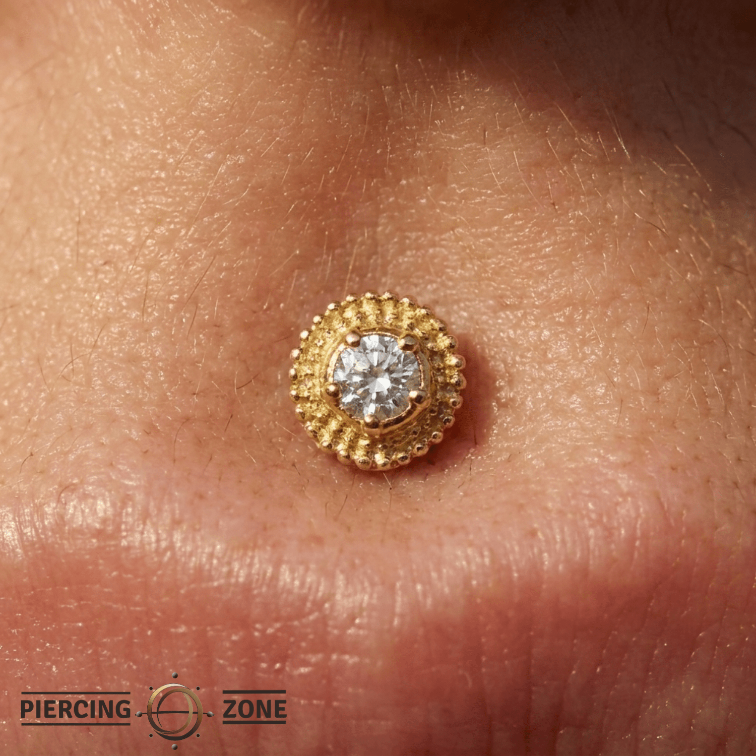 Hypnotize Pin - 14K Gold Gem Threadless End - piercing - zone.com