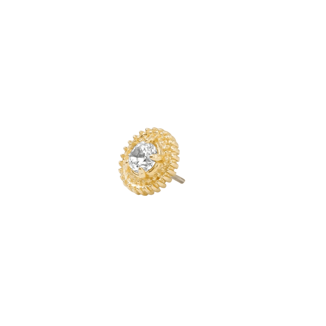 Hypnotize Pin - 14K Gold Gem Threadless End - piercing - zone.com