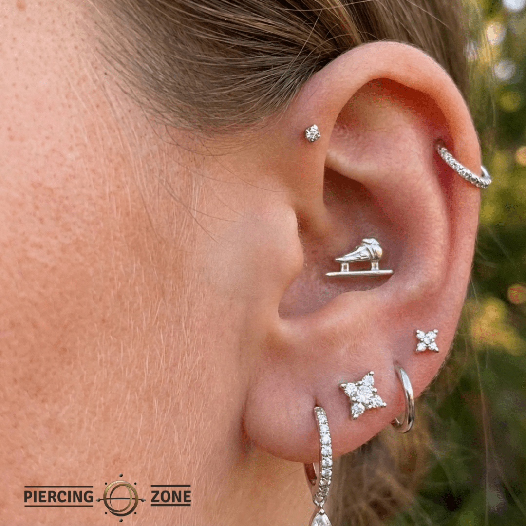 Ice Skate – 14K/18K Gold Threadless End - piercing - zone.com