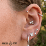 Ice Skate – 14K/18K Gold Threadless End - piercing - zone.com
