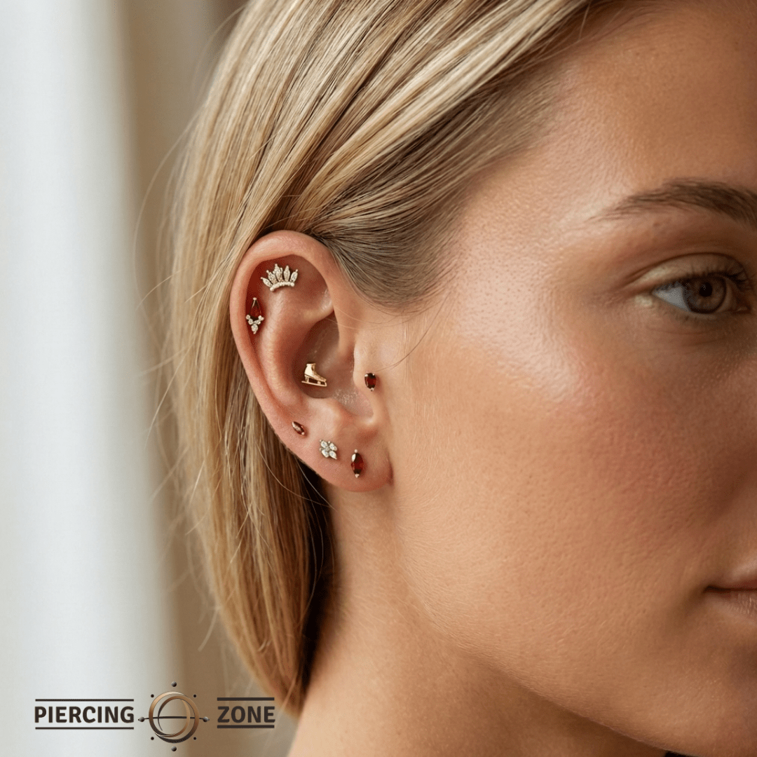 Ice Skate – 14K/18K Gold Threadless End - piercing - zone.com