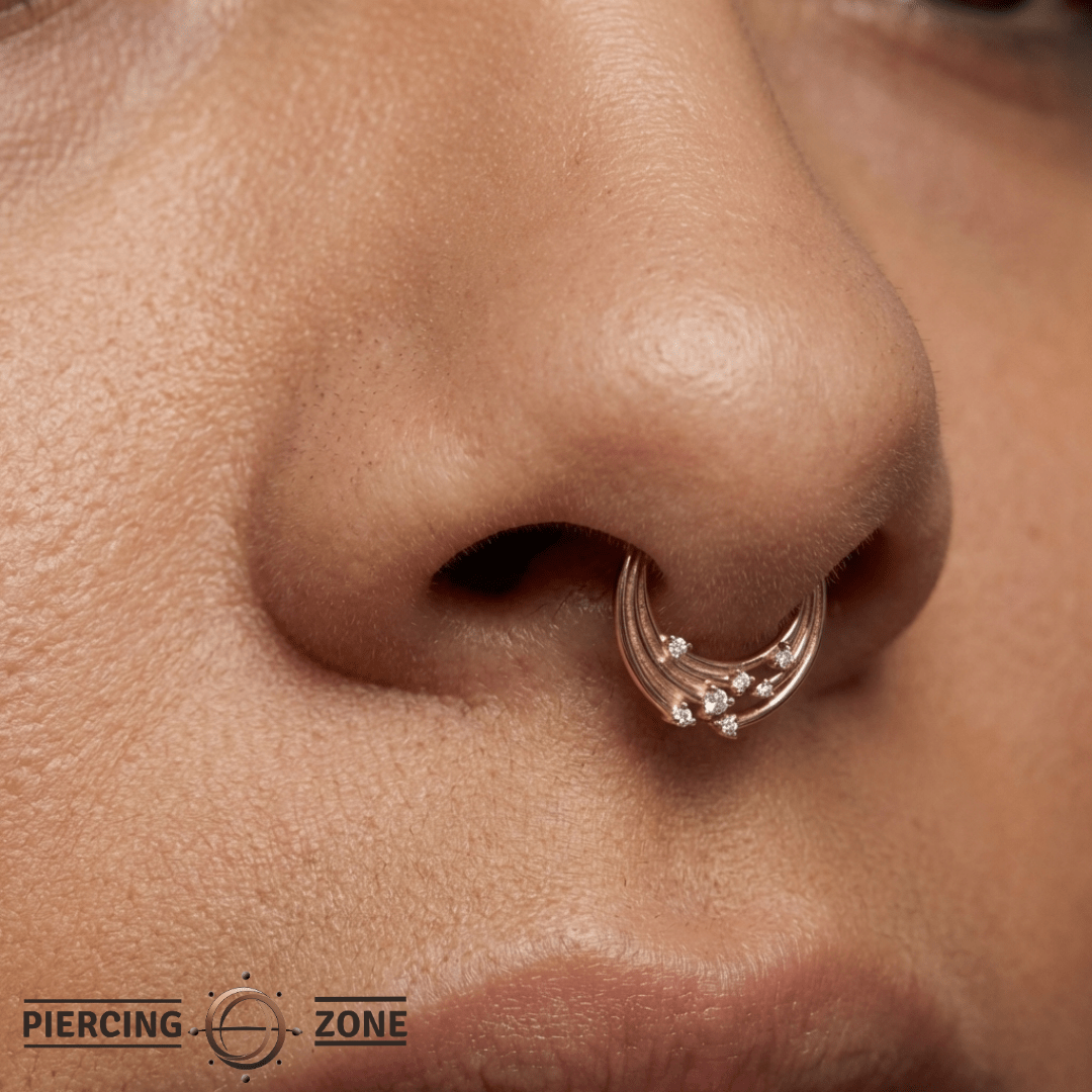 Iconic – CZ Gradient – 14K Gold Clicker Ring - piercing - zone.com