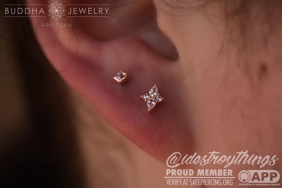 CEO – 14K Gold CZ Threadless End