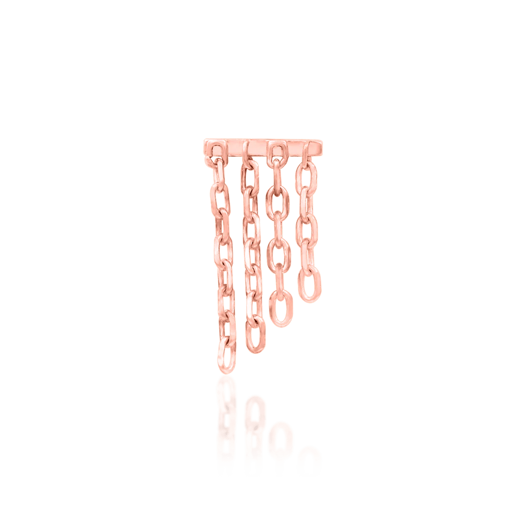 Imogen – Chain Waterfall – 14K Gold Threadless End - piercing - zone.com