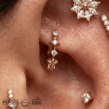 In My Dreams – 14K Gold Swarovski CZ Clicker Ring - piercing - zone.com