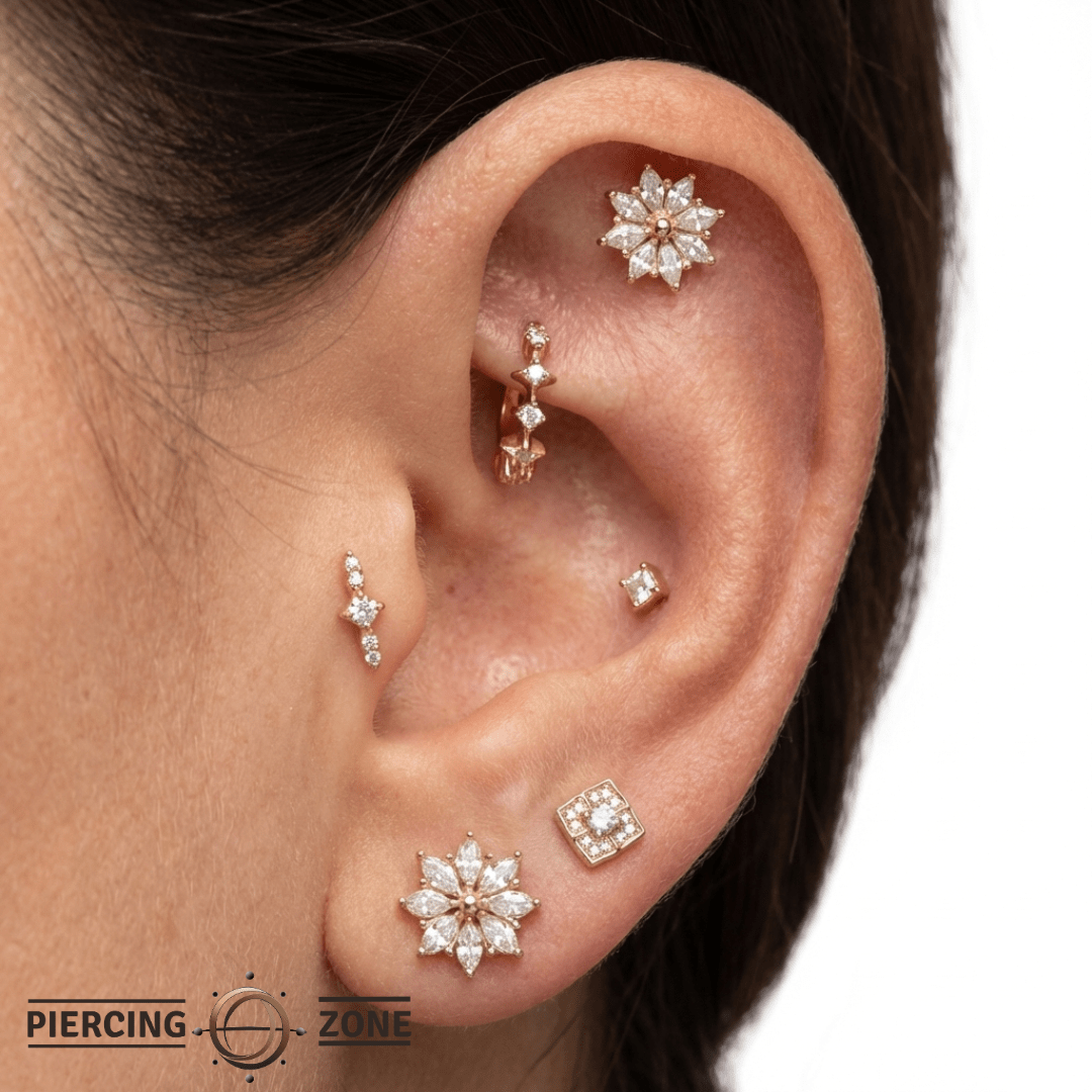 In My Dreams – 14K Gold Swarovski CZ Clicker Ring - piercing - zone.com