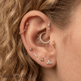 Indra – 14K Gold Swarovski CZ Clicker Ring - piercing - zone.com