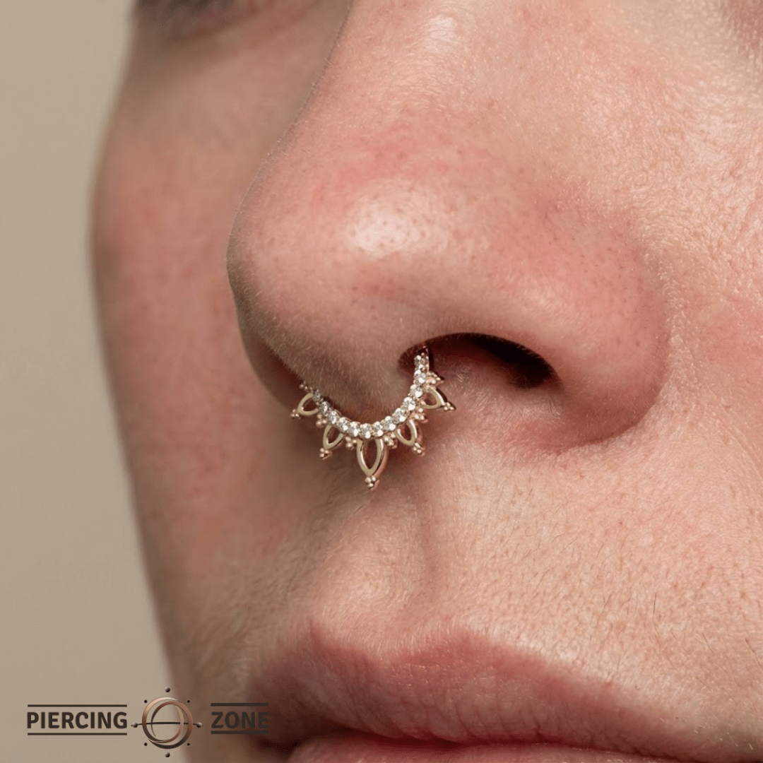 Indra – 14K Gold Swarovski CZ Clicker Ring - piercing - zone.com