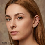 Indra – Smoky Quartz Halo – 14K Gold Clicker Ring - piercing - zone.com