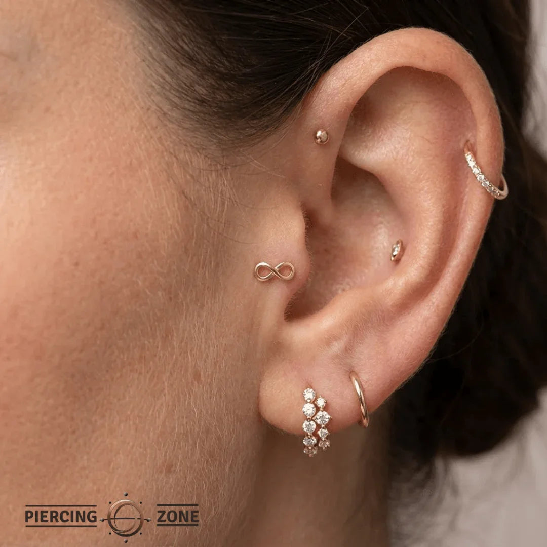 Infinity – 14K Gold Threadless & Threaded End - piercing - zone.com